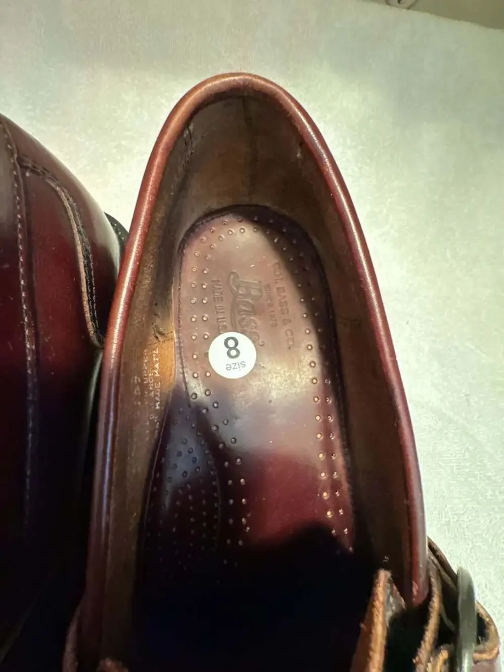 G.H. Bass & Co. Burgundy Leather Kiltie Monk Strap Loafers Made in USA